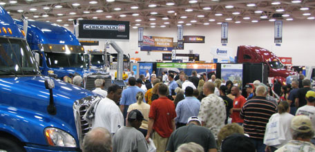 exhibitors at a truck show