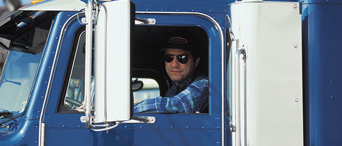 truck driver looking out the window