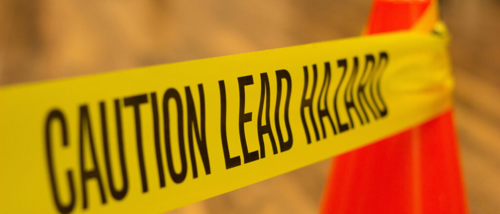 lead hazard caution tape