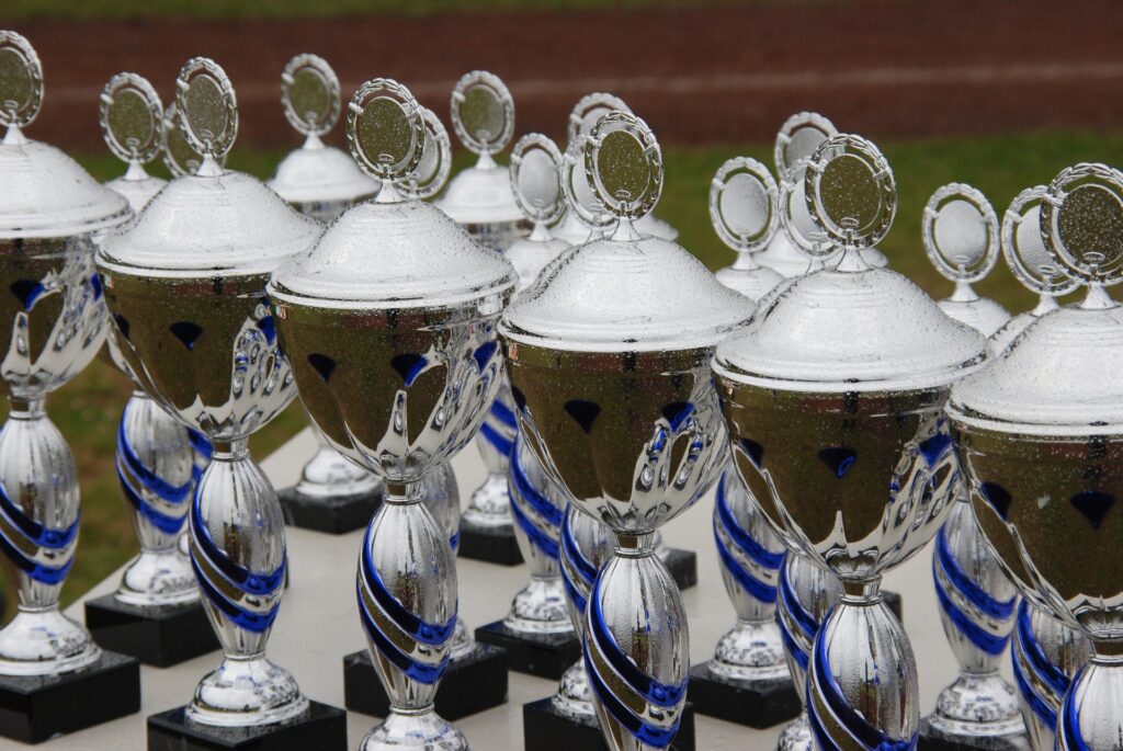 silver award cups