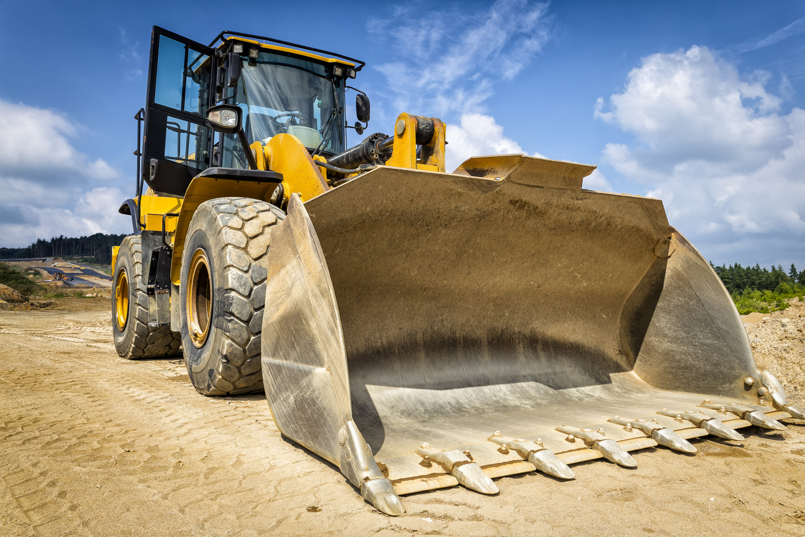 Earth mover in a new highway construction