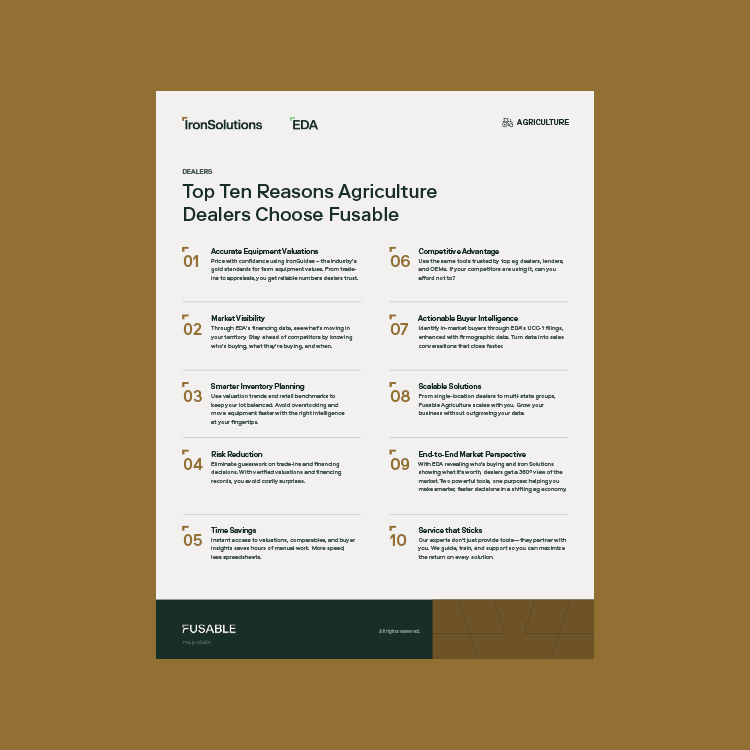 Top Ten Reasons Agriculture Dealers Choose Fusable