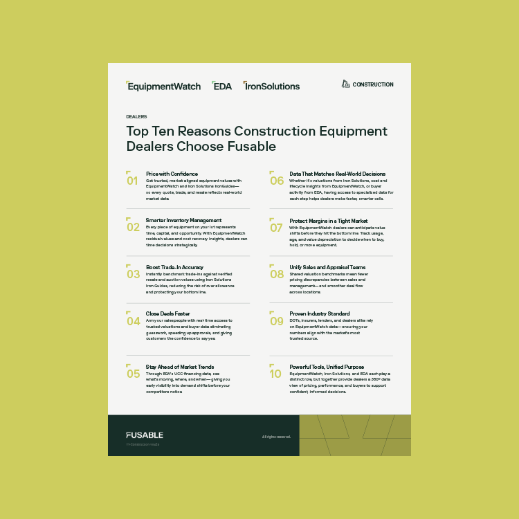 Top Ten Reasons Construction Dealers Choose Fusable