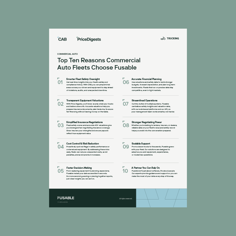 Top Ten Reasons Commercial Auto Fleets Choose Fusable