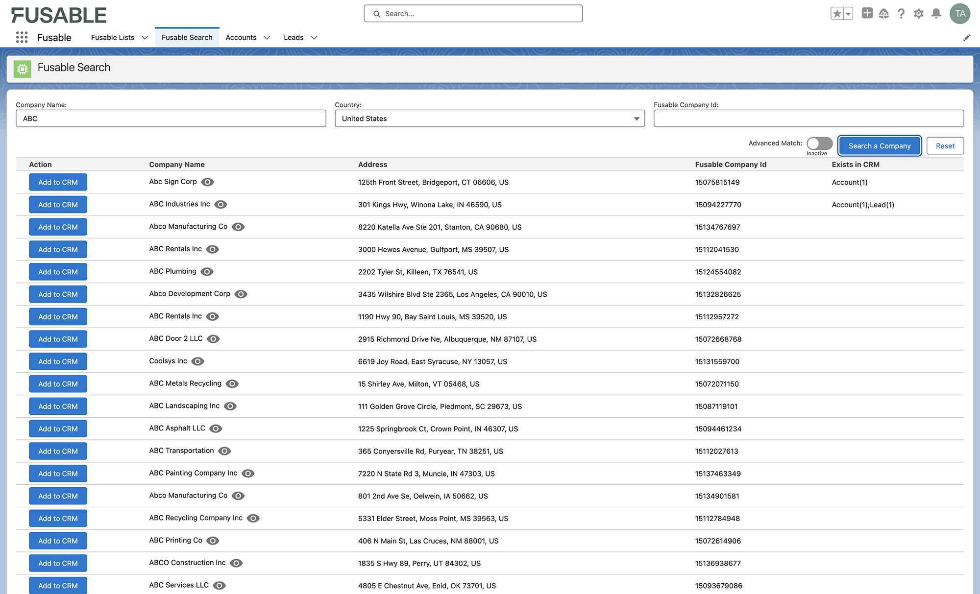 salesforce capabilities one click screen grab