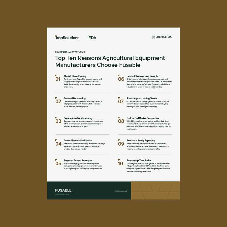 Top Ten Reasons Agricultural Equipment Manufacturers Choose Fusable 