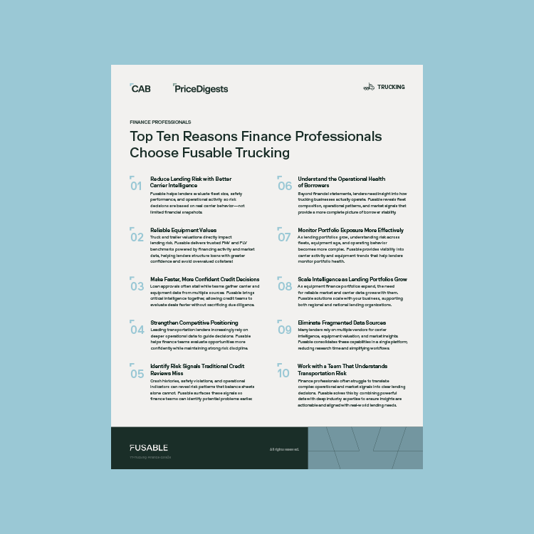 Top Ten Reasons Finance Professionals Choose Fusable Trucking