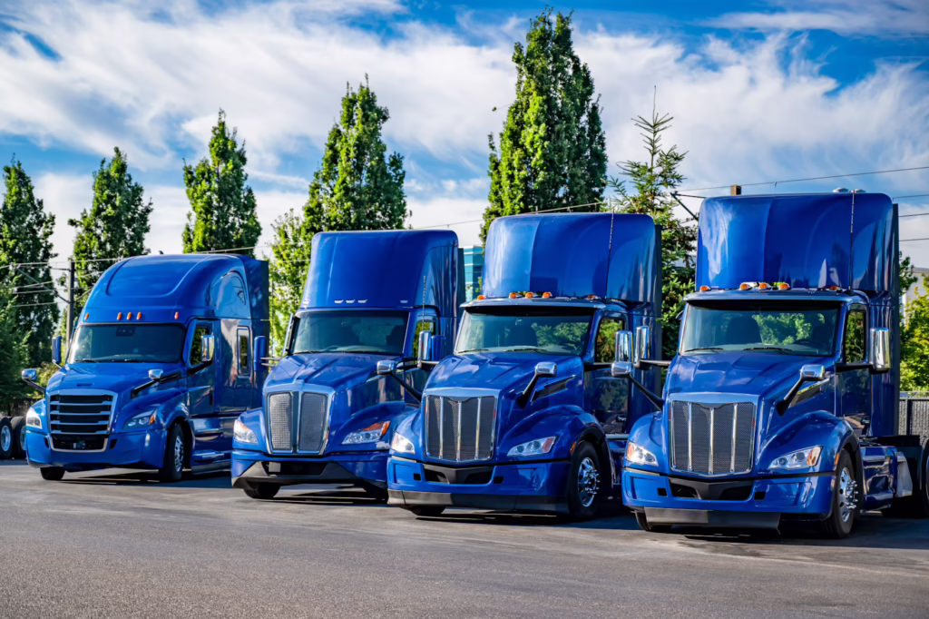 blue-trucks-of-multiple-brands.