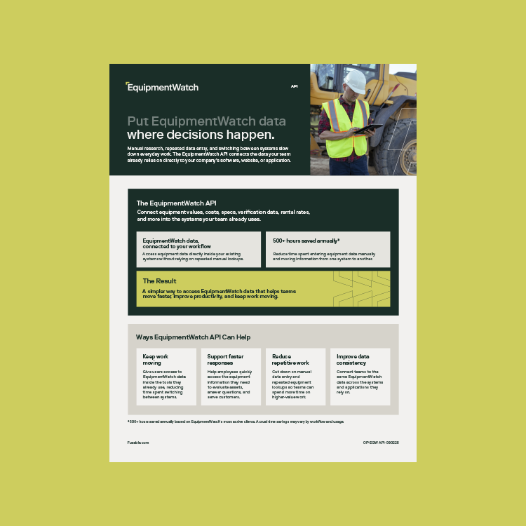 EquipmentWatch API Value Props One Pager
